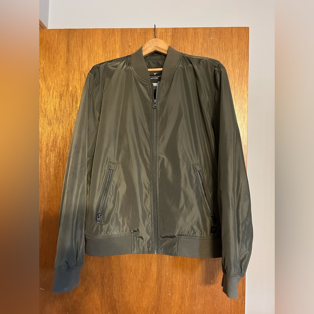 American Eagle Outfitters Dark Green Bomber Jacket